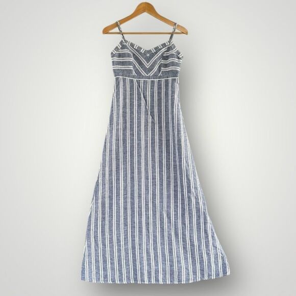 🎉5 for $45 🎉 St Tropez West Dress Maxi Long Size 4 Pure Linen - Picture 1 of 10